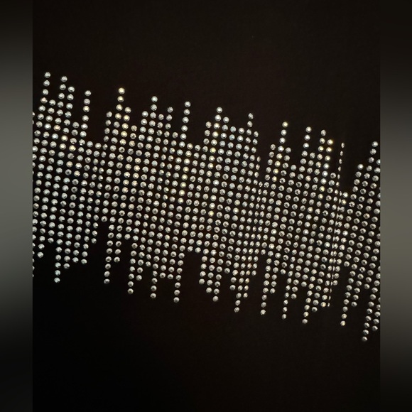 INC Black top with silver beading Size L - Picture 2 of 3